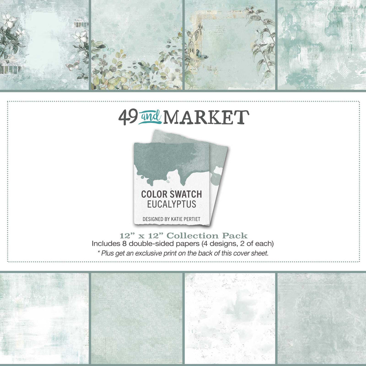 49 and Market Color Swatch Eucalyptus 12 x 12 Collection Paper Pack